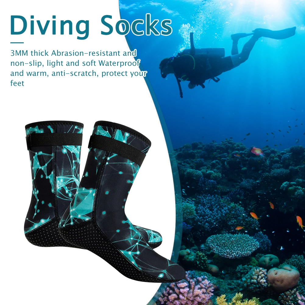 Diving Surfing Boots Unisex Winter Warm Snorkeling Fin Sock Neoprene Anti Slip Wearable Portable Lightweight for Water Sport