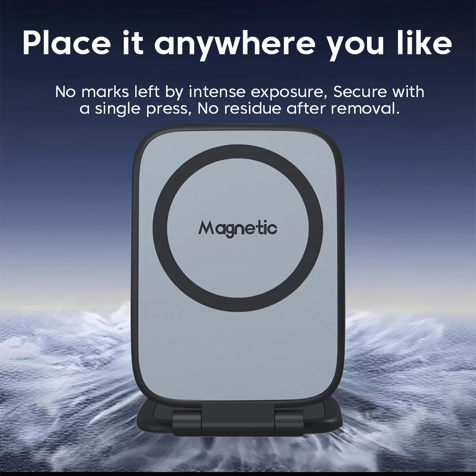  Ultra Thin Magnetic Car Phone Holder Foldable Mount Car Universal Navigation Support for iPhone 16 17 Huawei Samsung 