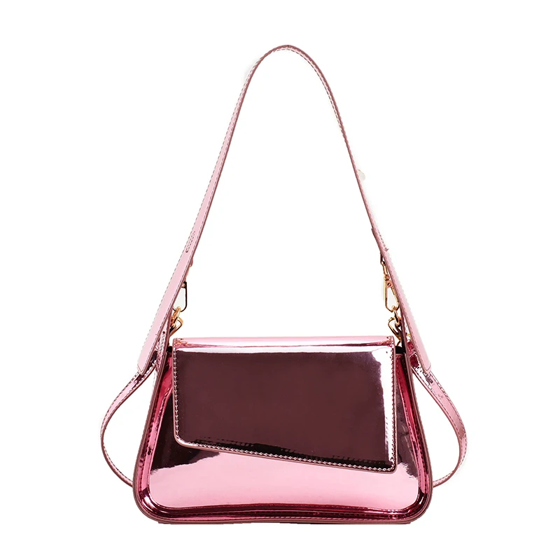 Women Glossy Underarm Bag 2023 New Spring Summer Fashion Small Square Bag High Quality Pu Leather Female Single Shoulder Bag