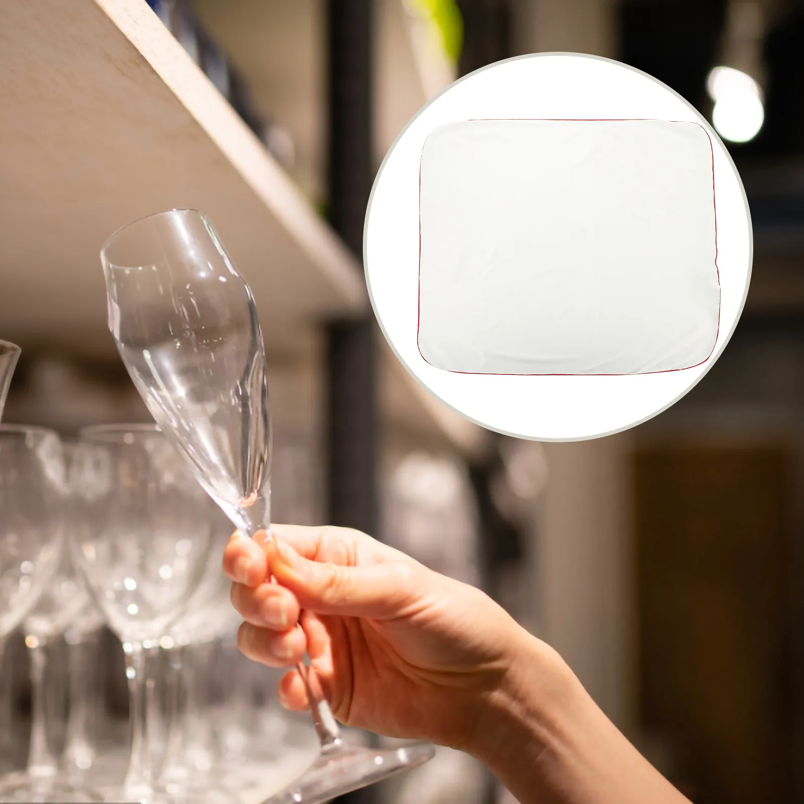 2Pcs Glass Microfiber Glass Cleaning Cloth Wine Polishing Soft Scratch-free Goblet Cloths Glassware Stemware Dishware