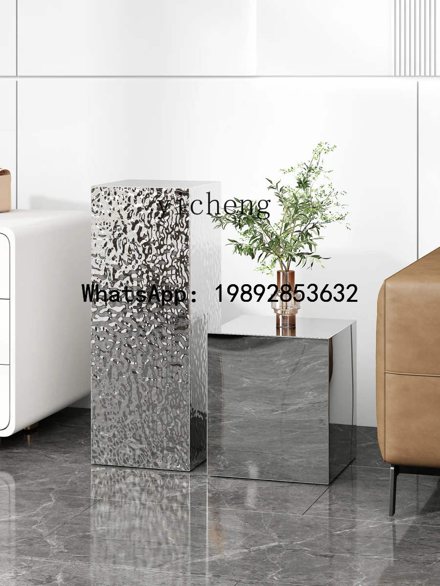 silver stainless steel sculpture base custom walkway device water ripple metal floor base ornament