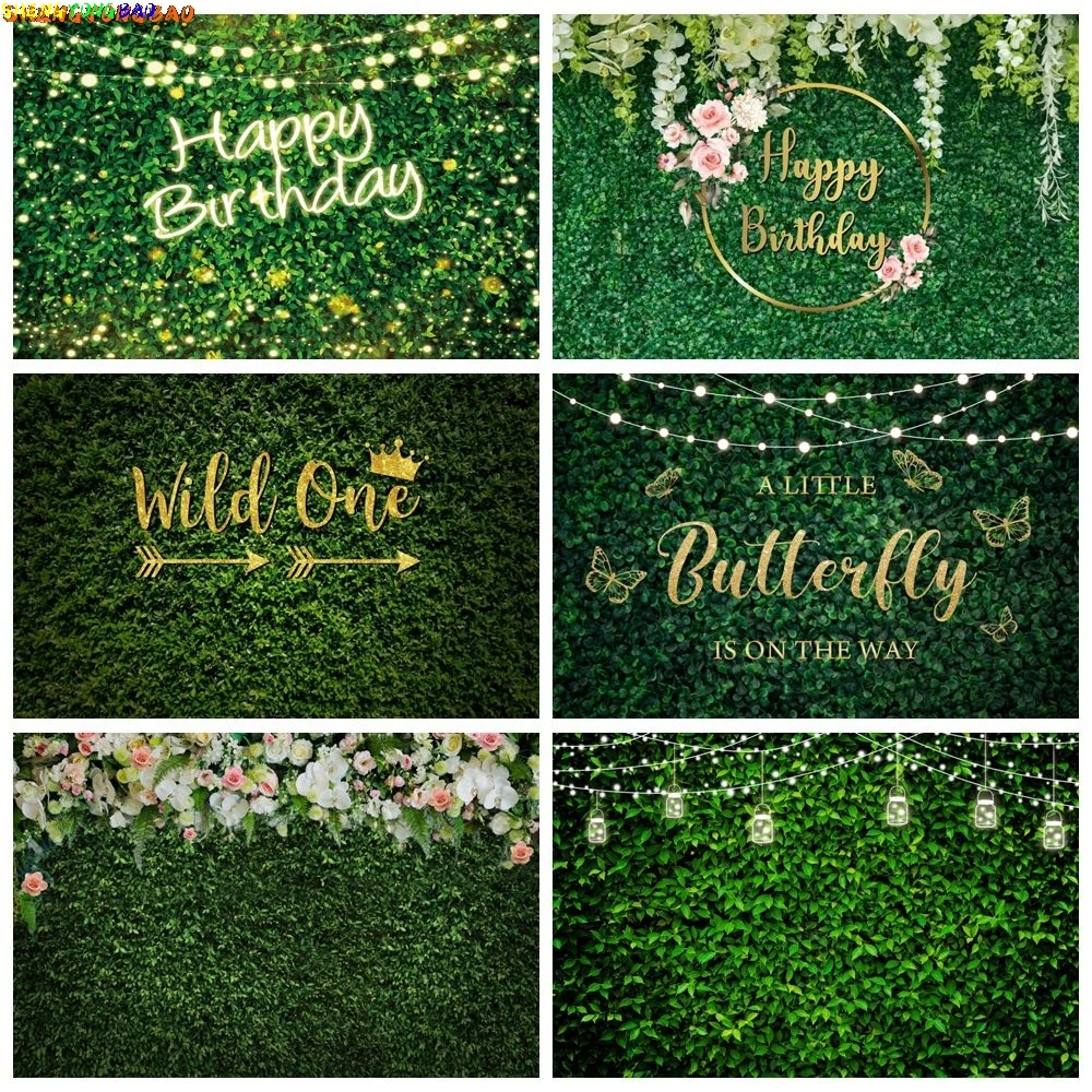 

Green Grass Backdrop Tropical Plant Leaves oh Baby Shower Kids Birthday Party Wedding Portrait Photography Background Wall Decor