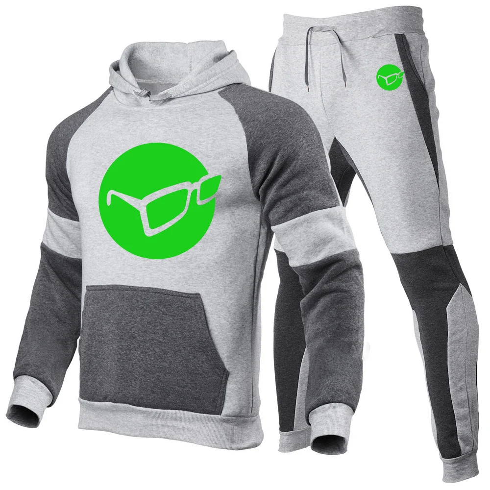 2025 New Men Korda Inspired Tribute Print Spring And Autumn Patchwork Cotton Hoodies Pullover+Casual Sweatpants Sports Suit