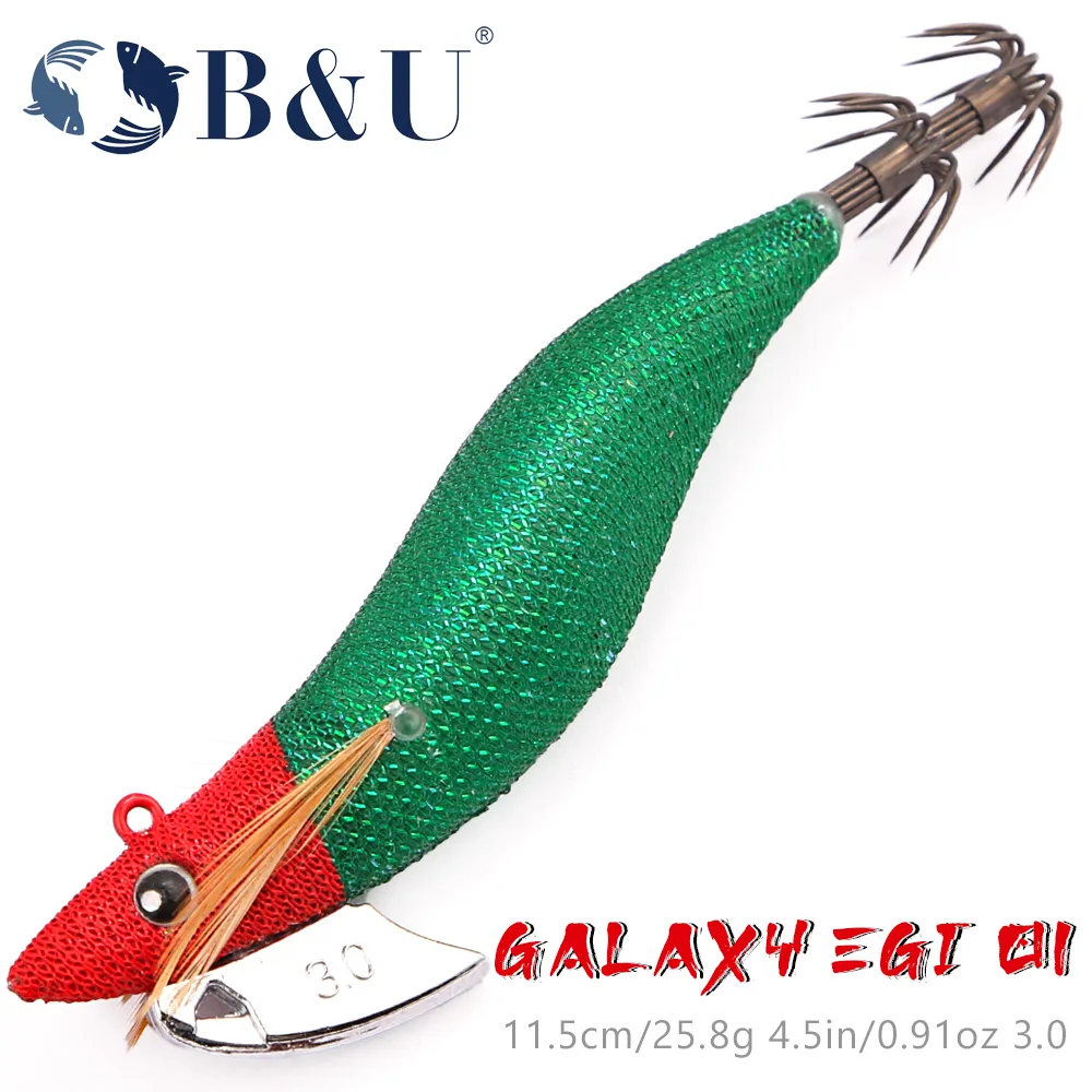 

B&U Egi Squid Bait Artificial Jigging Lures Slow Sinking Squid Hooks Sea Fishing Octopus Cuttlefish Luminous Tackle Lure