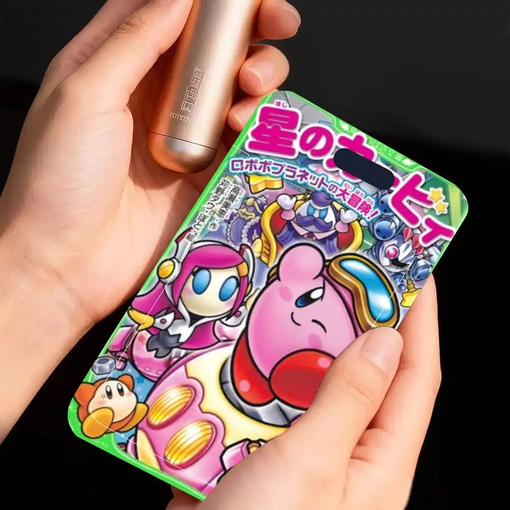 Cartoon Cute K-Kirby-y ID Card Holder Neck Strap Pendant Door Badge Holder Lanyards Keychain Work Credential Case Gift view 6
