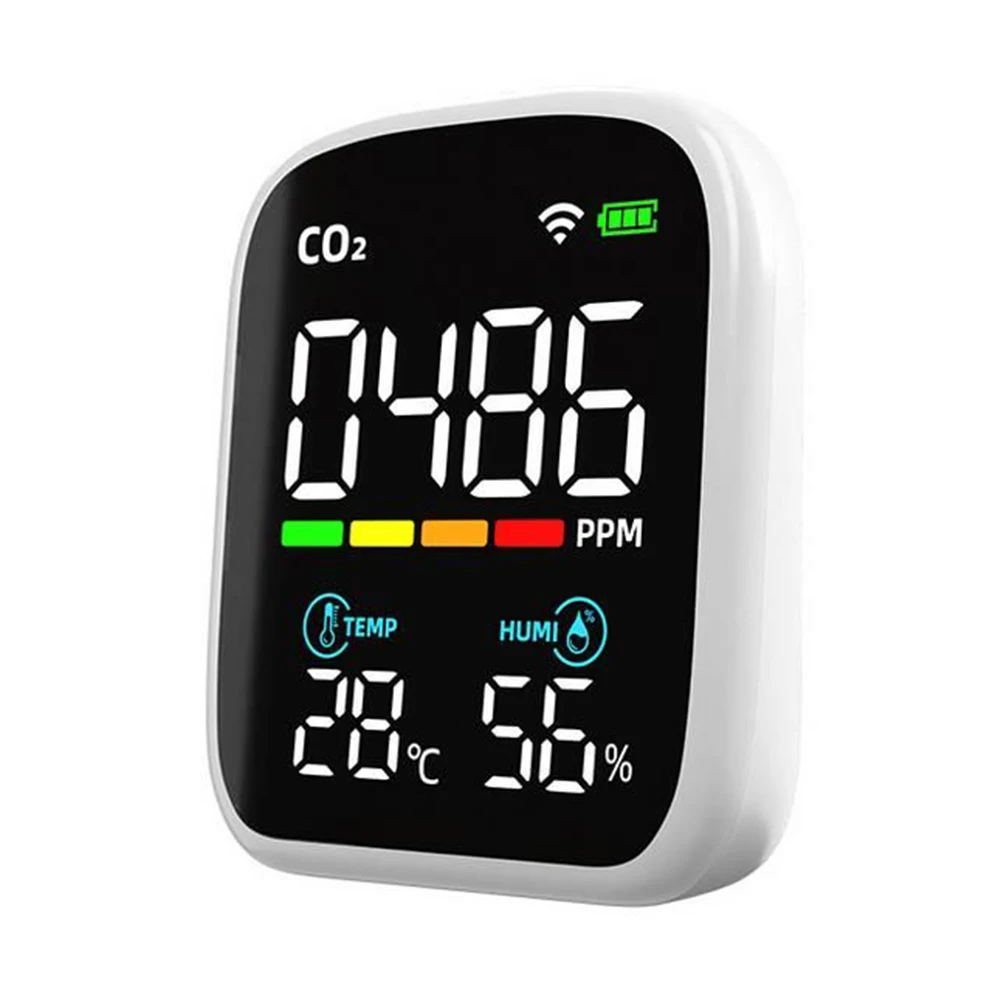 1pc Portable WIFI Air Quality Monitor Temperature & Humidity Tester Home Improvement WIFI Carbon Dioxide Detector Tools