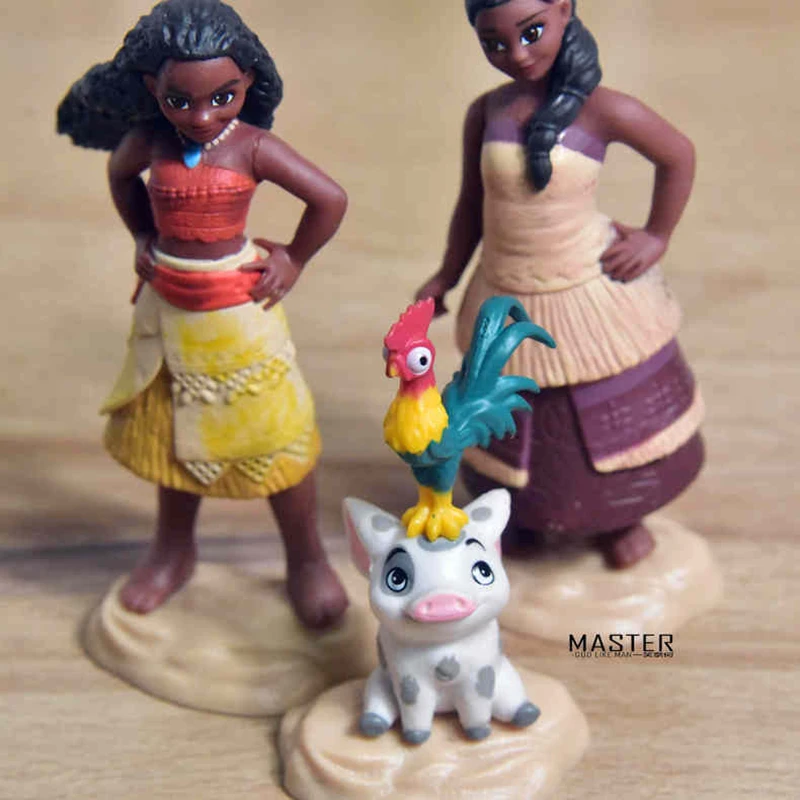 3piece per lot Disney Movie Moana Heihei Chicken Pig Pua Princess Toys Animals collection figures Moana pvc  toys