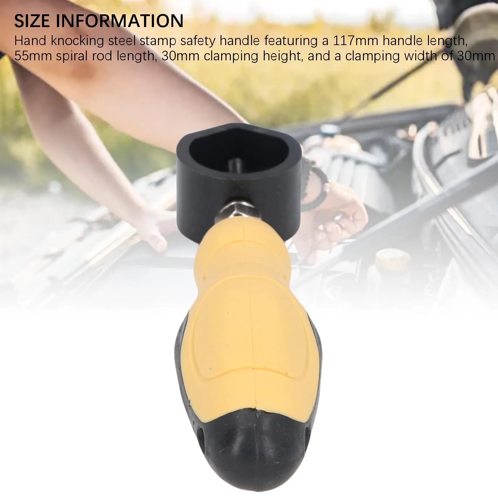 Metal Stamp Holder High Carbon Steel Head Hand Knocking Steel Stamp Safety Handle Ergonomic Prevent Wear for Leather Punching