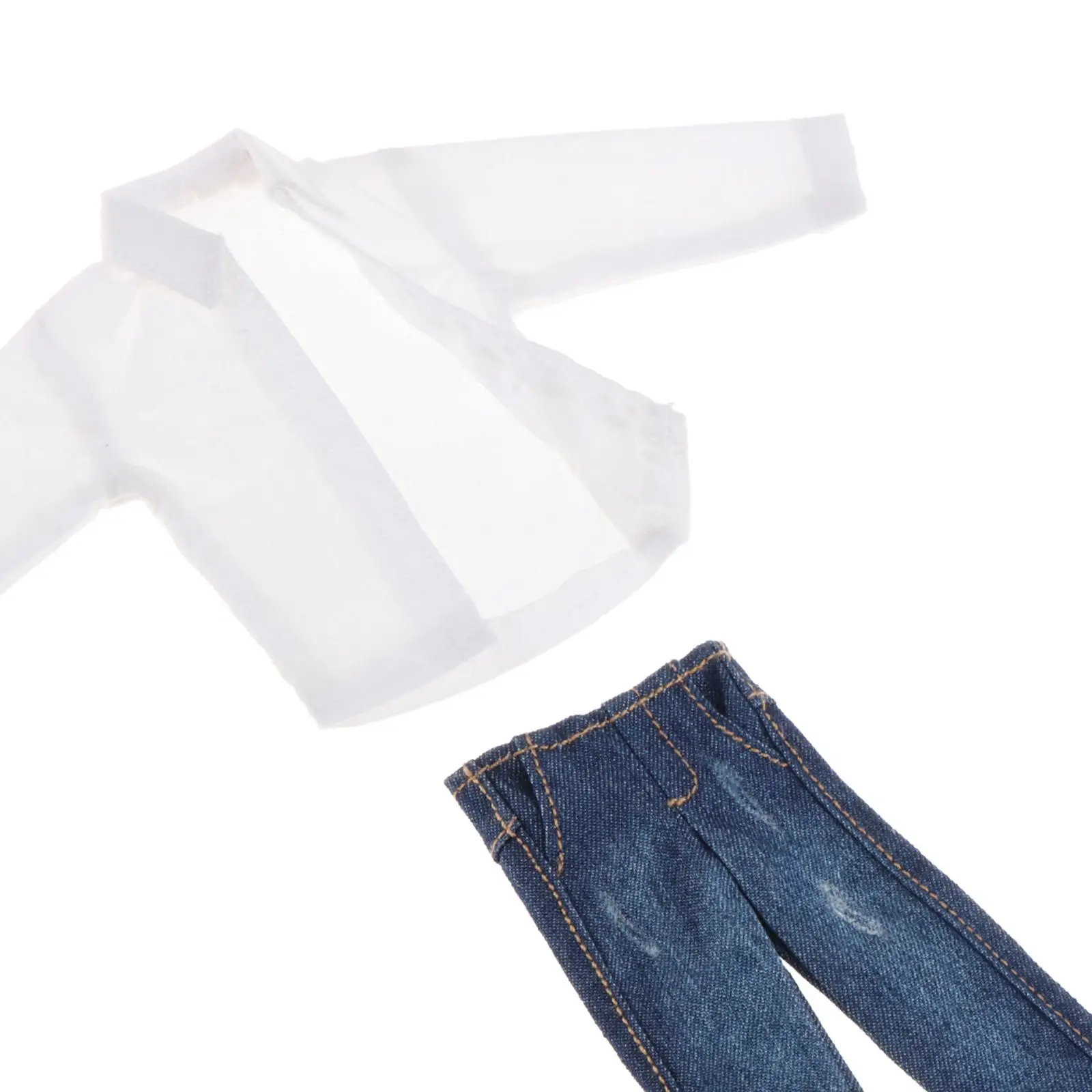 1/12 Scale Miniature Jeans Suit,Costume Fashion Casual Mini Jeans and