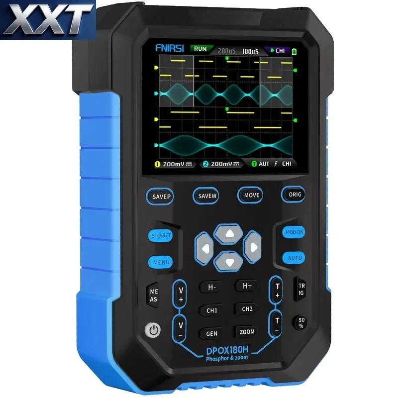 XXT DPOX180H 2 in 1 Handheld Digital Oscilloscope 180MHz 500MS/s Dual Channel DDS Signal Generator 50000wfms/s
