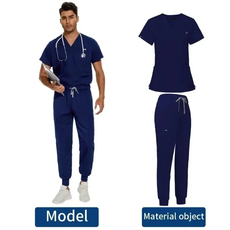 Nieuwe Medische Uniform Scrub Set Surgica Verpleegster Werkkleding Vrouwen Mannen Essentieel Lichtgewicht Slank Klassiek Petite Verpleging Scrubs Pak