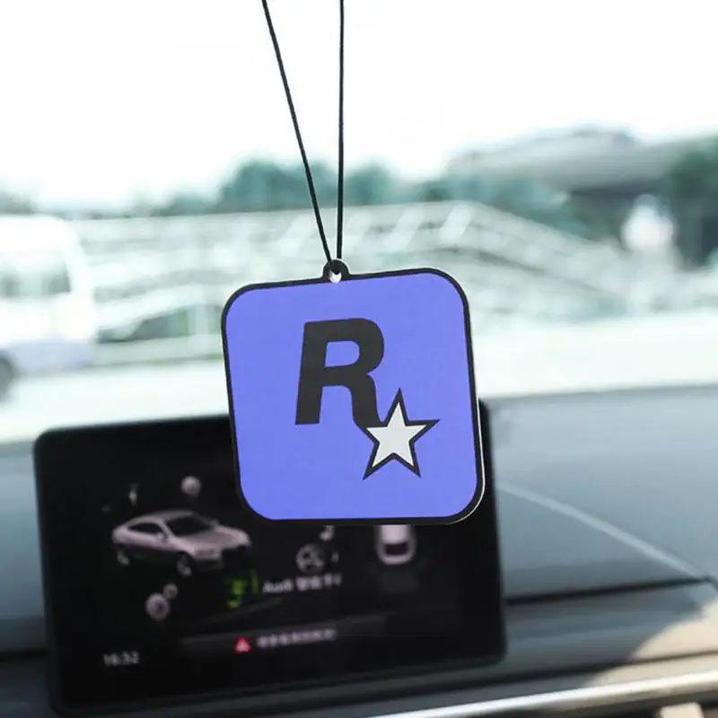 Car Fragrance R Star Pendant Air Freshener Car Rear View Hanging Long-Lasting Aromatherapy Fragrance Tablets Car Deodorization