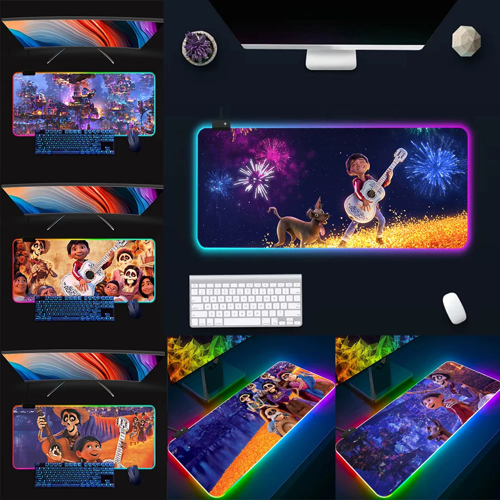 

Coco RGB Pc Gamer Keyboard Mouse Pad Mousepad LED Glowing Mouse Mats Rubber Gaming Computer Mausepad