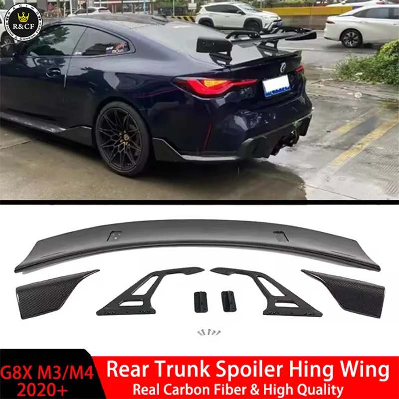 G80 M3 Rear Spoiler Carbon Fiber Rear Swan Neck Wing For BMW F87 F80 F82 M2 M3 M4