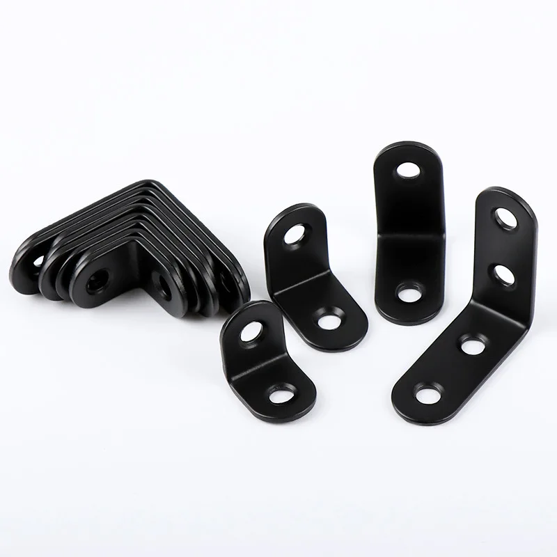 10pcs Stainless Steel Angle Corner Brackets 90 Degree L-shaped Right Angle Code Corner Stand Supporting Furniture Hardware