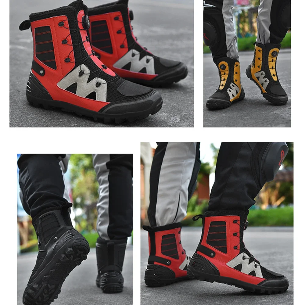 Riding Men's Boots Rider Motorcycle Shoes  All-season Off-road Racing Anti-slip Comfortable for Outdoor Travel Cycling Equipment