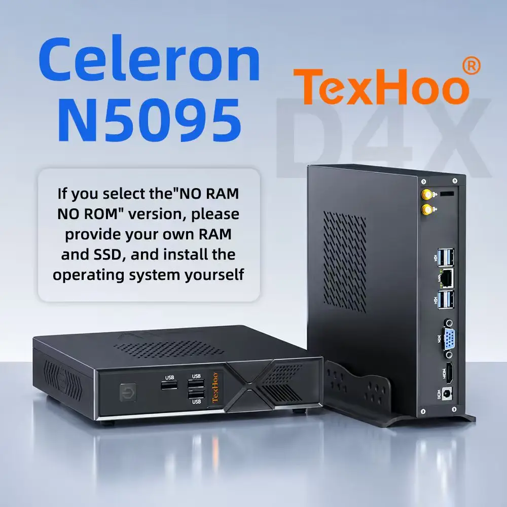 TexHoo Mini PC Intel N5095 8GB/16GB RAM 128GB 256GB 512GB SSD Desktop Gaming Mini Computer Windows 11 WIFI5 Dual 4k Display