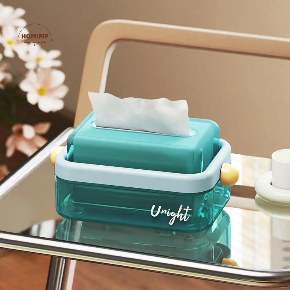 

Decorative Box Dopamine Tissue Storage Box Large Capacity Plastic Tissue Holder Dustproof Stylish Napkin Holder Bathroom