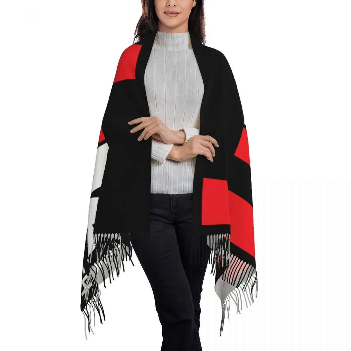 Custom HK Heckler Firearms Koch Gun Scarf Wrap Women Long Winter Fall Warm Tassel Shawl Unisex Scarves