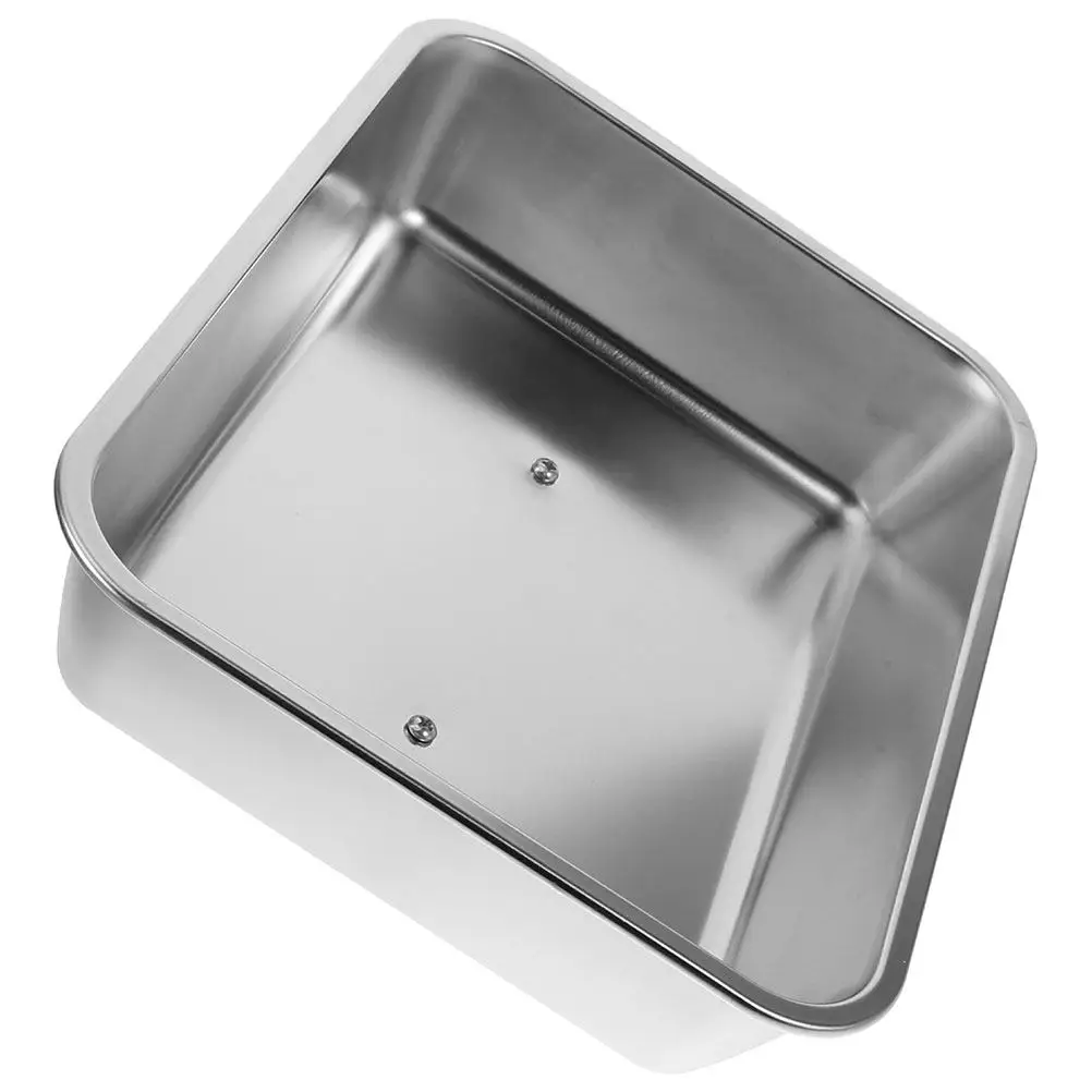 Rectangular Stainless Steel Basting Cover Cheese Melting Dome Grill Pan Lid Handle Metal Steam Cover Bbq Western view 4