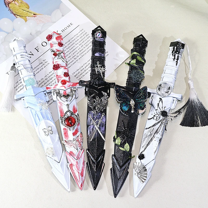Best  Dark Gothic Short Sword Handmade Knife Ornament Finished Product Vintage CraftDIYUnboxing Portable Props