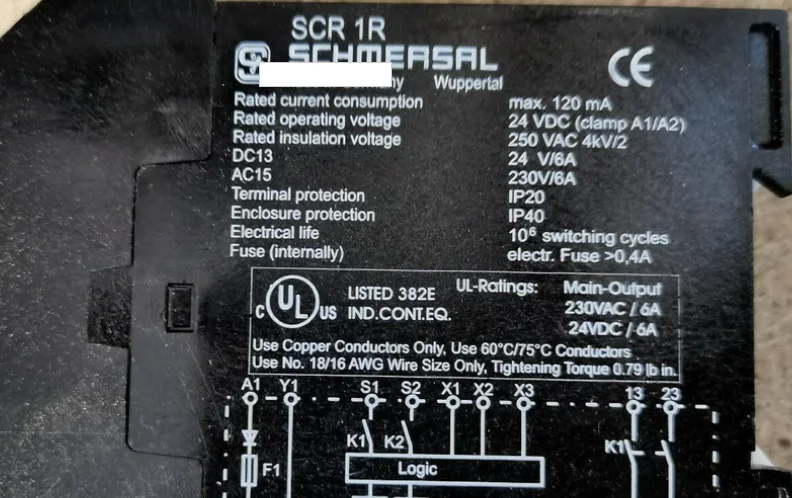 SCHMERSAL New security relay SCR1R