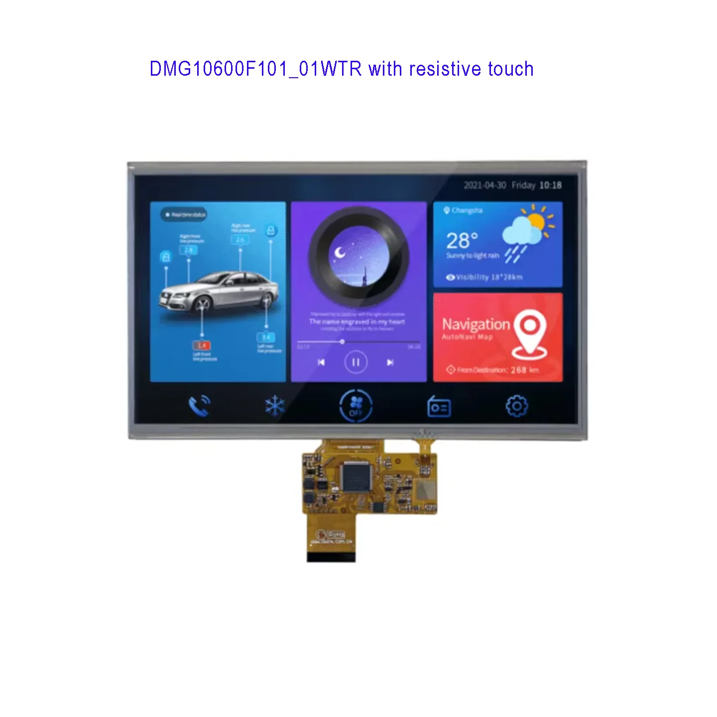 10.1 Inch 1024*600 IPS TFT LCD Display 16MB NOR Flash DMG10600F101_01WN WTR WTC