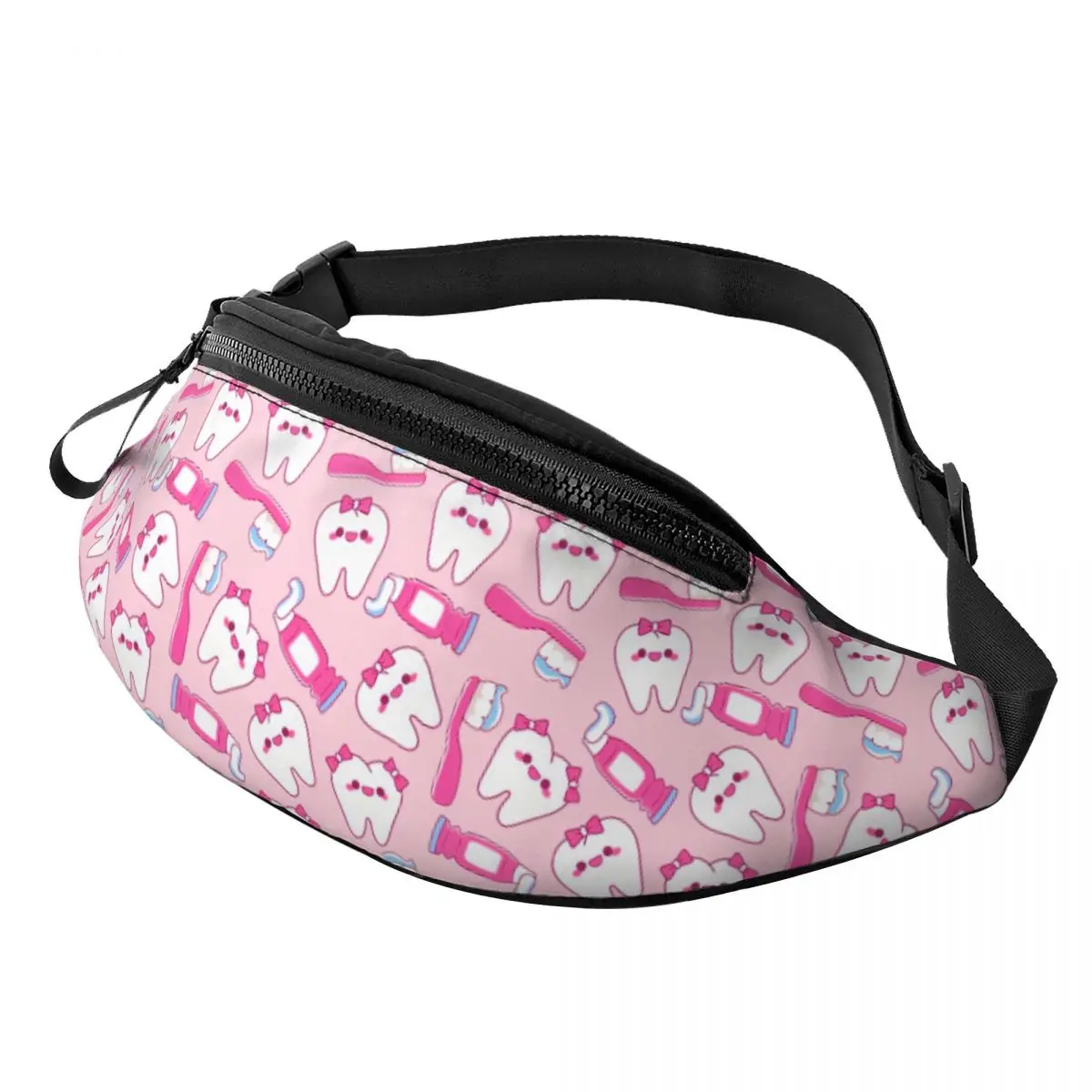 

Custom Casual Teeth Dentist Dentistry Fanny Pack for Cycling Camping Women Men Crossbody Waist Bag Phone Money Pouch