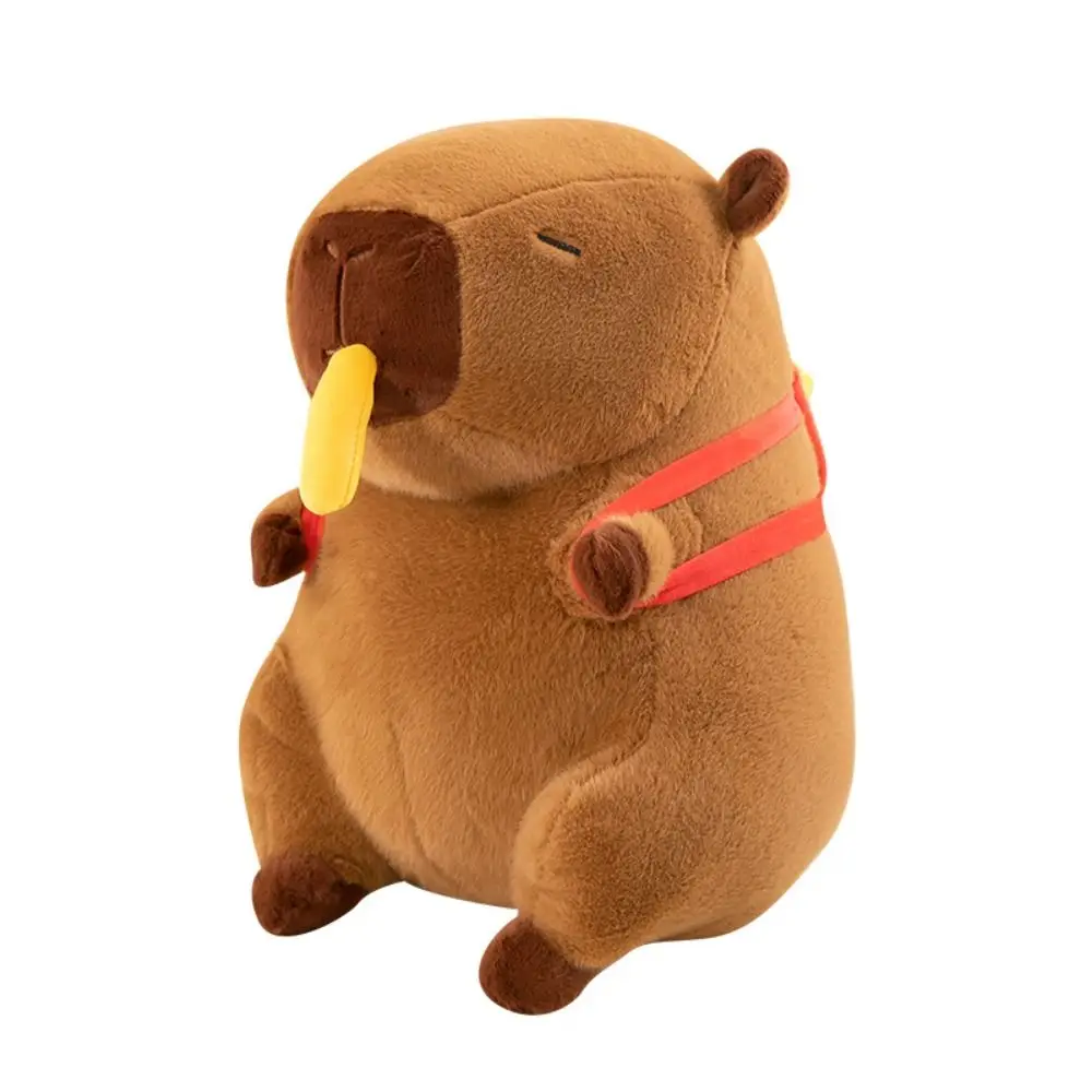 Simulation de frites Capybara en peluche, jouet moelleux, beurre grillé, extensible, mignon, anime, 30cm