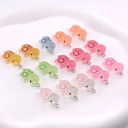 10pcs Cute Simulation Luminous Turtles Charms For Pendant DIY Earrings Necklace Jewelry Accessories Finding