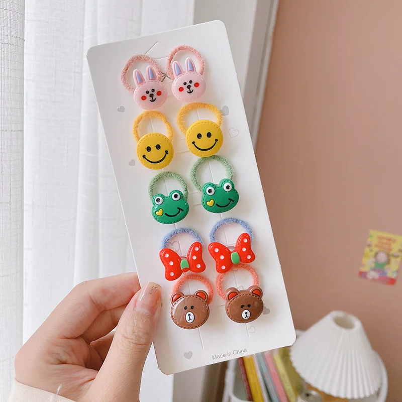 10PCS Suitable For Children With Less Hair Headwear Kids Elastic Hair Bands Baby Headdress Princess Hair Ties Girls Accessories