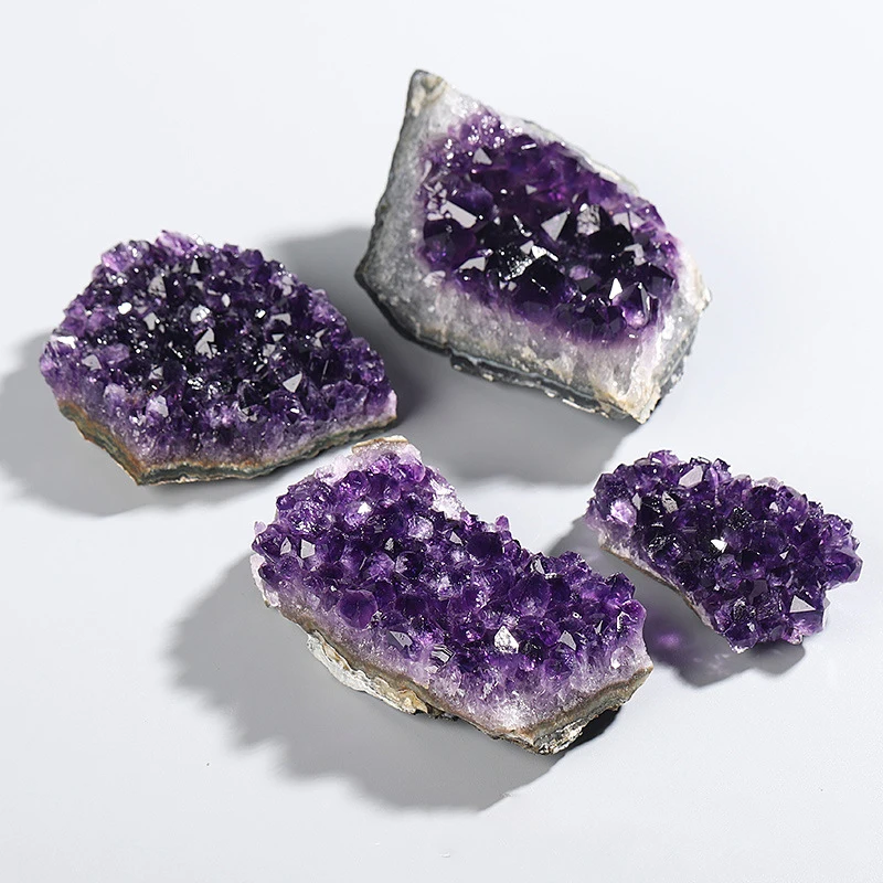 ALANDING YST-Décorations pour la Maison, Pierre d\'Orgone VGeode Irrégulière, Gravier Violet Naturel, Quartz Brut, Clip, Accessoires de Bijoux, 1