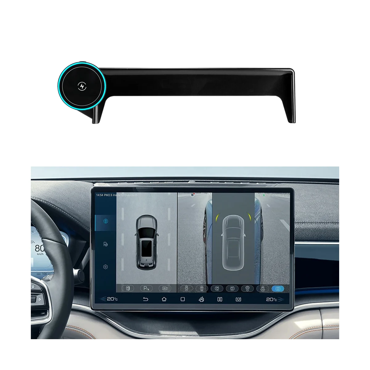 For BYD Atto 3 Yuan Plus Seal U Song Sealion 6 Car Phone Holder Screen Fixed Clip Wireless Charger Custom-fit Phone Screen Base