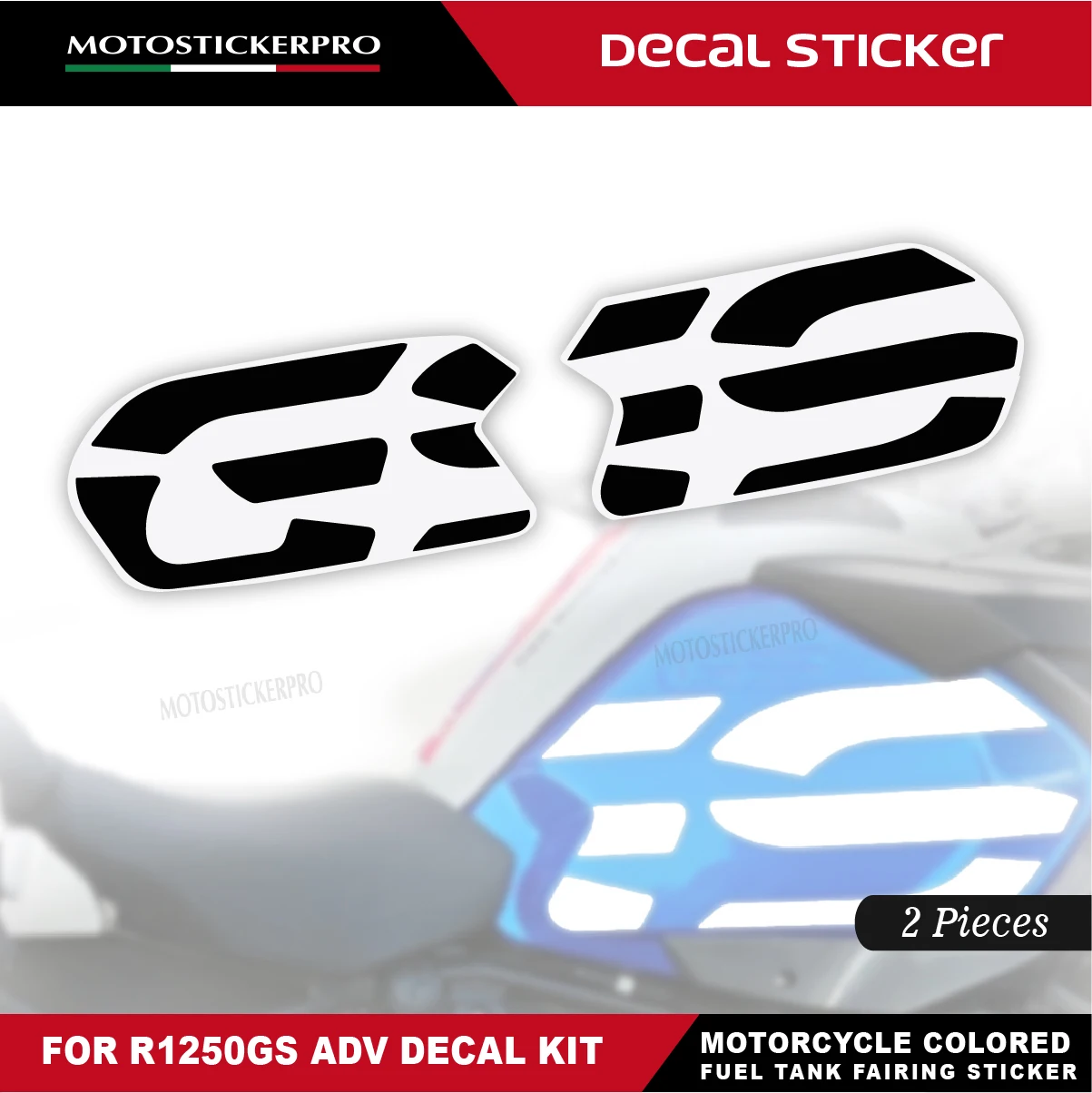 

Motorcycle Stickers Accessories 1250gs ADV Fuel tank letter Stickers Left and Right GS For BMW R1250GS ADV decal kit