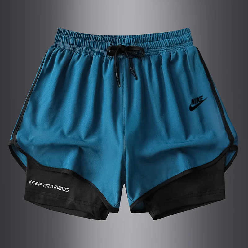 Nike  Pants  Men  Fake-two-pieces  Quick Drying  Comfortable Soft  Drawstring Training Three Quarter Pants Orange image 2