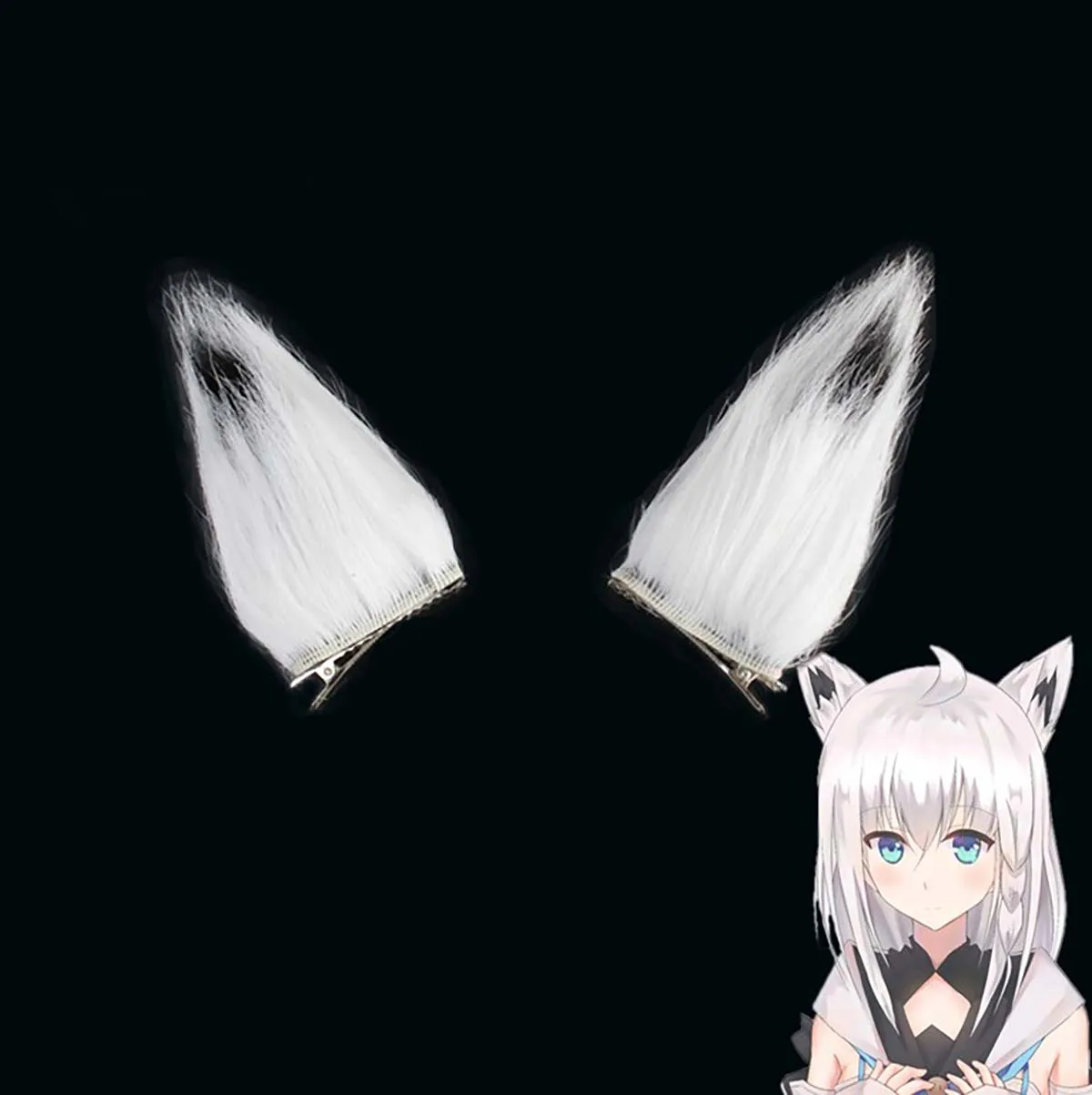 Vtuber Virtual Hololive Little Fox White Snow Blowing Shirakami Fubuki White Wig With Ears