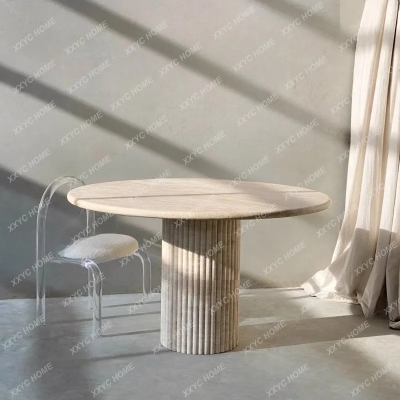 XX Natural marble dining table, small apartment living dining table, high-end design dining table