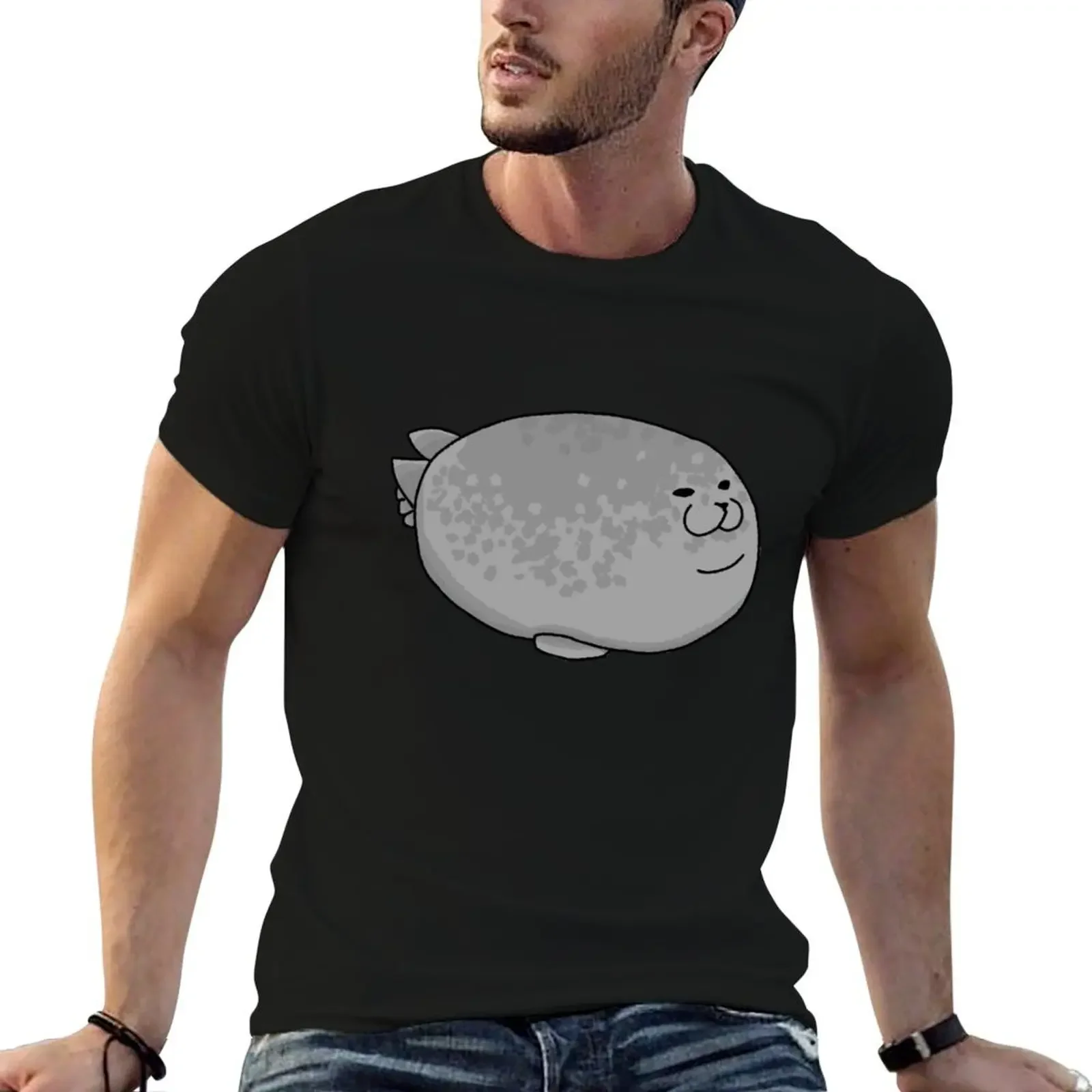 

Round Seal T-Shirt funny shirt cotton rapper graphic tees mens funny t shirts