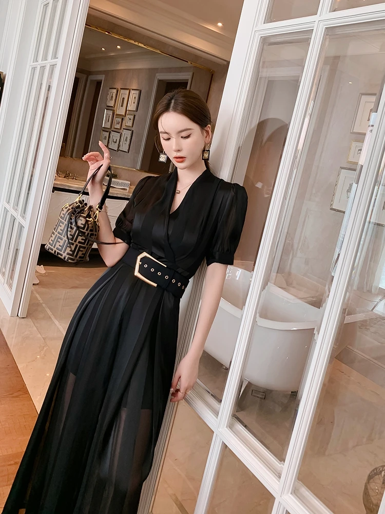 Damski letni zestaw: kombinezon z wysokim stanem i szerokimi nogawkami, modny strój, kompletny zestaw Dra Sensation, elegancki i wygodny.