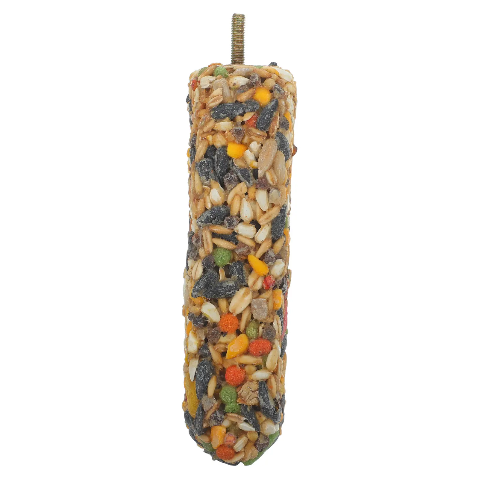 Heavy-Duty Nut-Covered Bird Perch Snack Bar Bolt- Beak Grinding Perch for Macaws Cockatoos African Greys Conures Cockatiels