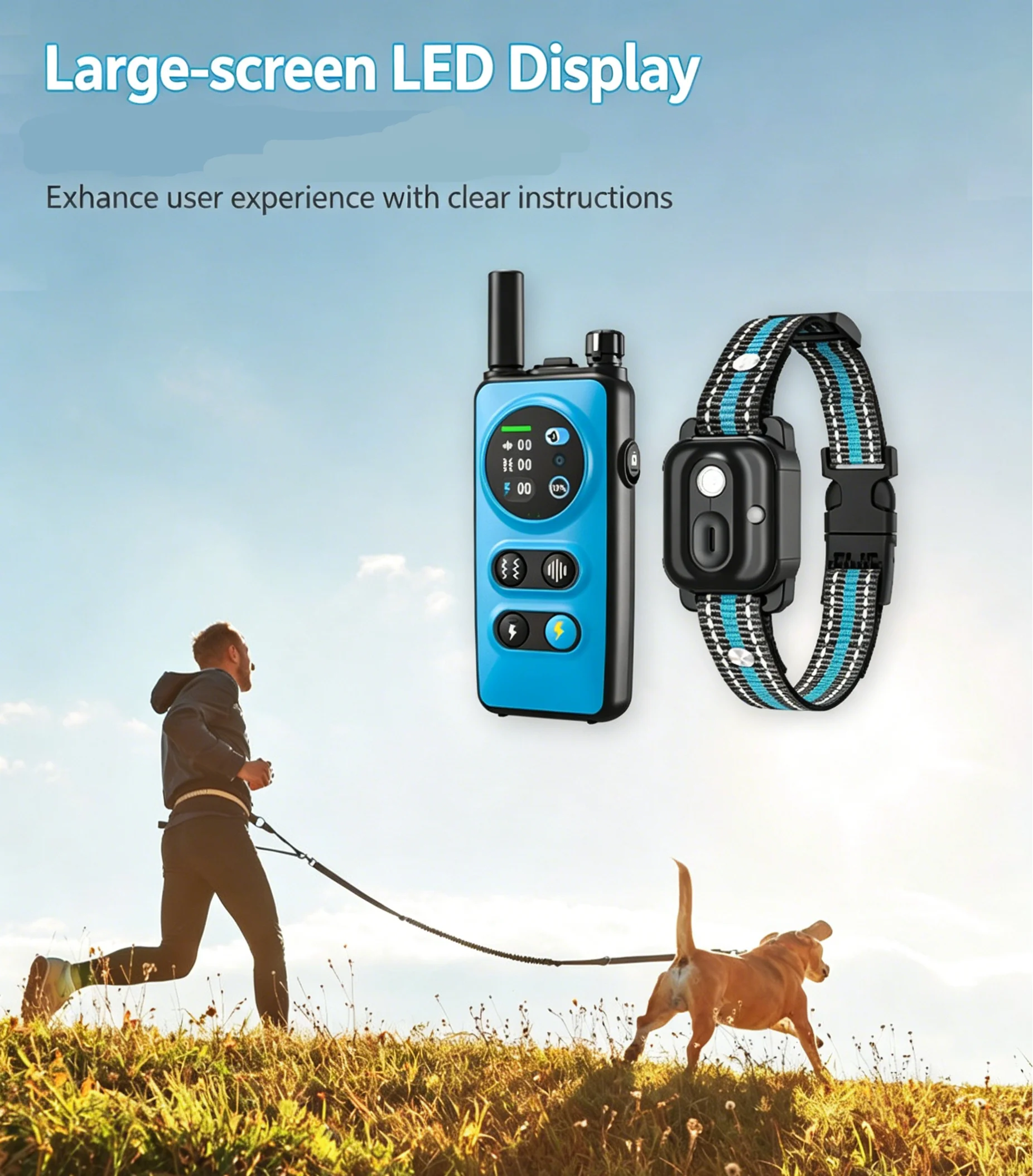 1000M遠隔操作犬用トレーニングカラー 2頭用アジリティシ - Dog Training Collar Remote 1000M Beep のレビューと価格
