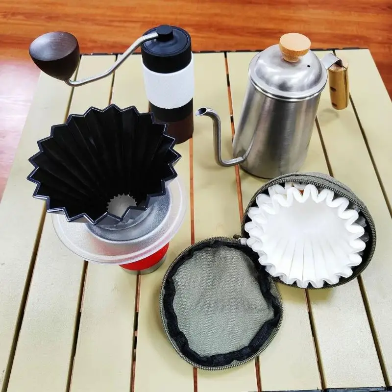 D0AB Compact Coffee Filter Paper Pouches for Hand Brewing on the Go and Trips