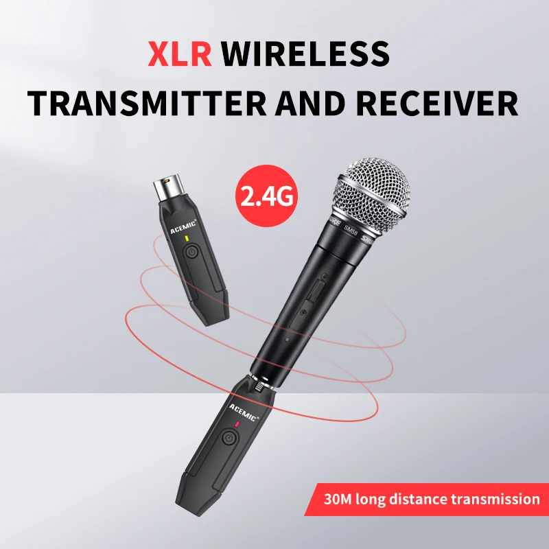 ACEMIC G6 Wireless System for Dynamic Microphone Wired To Wireless Microphone XLR Wireless Transmitter And Receiver Plug-in Mic