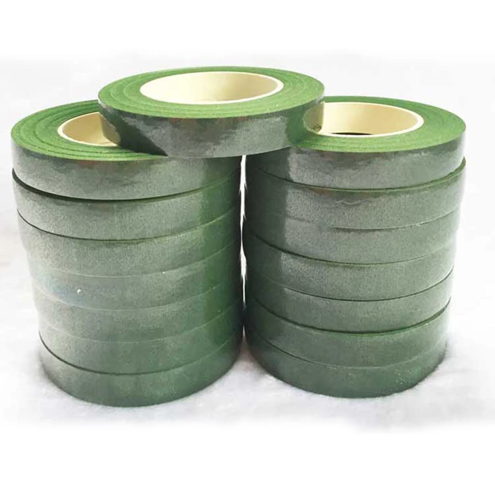 

3 Rolls Flower Packaging Tape Bouquet Floral Twine Holiday Gift Decoration Stem Wrap Green DIY