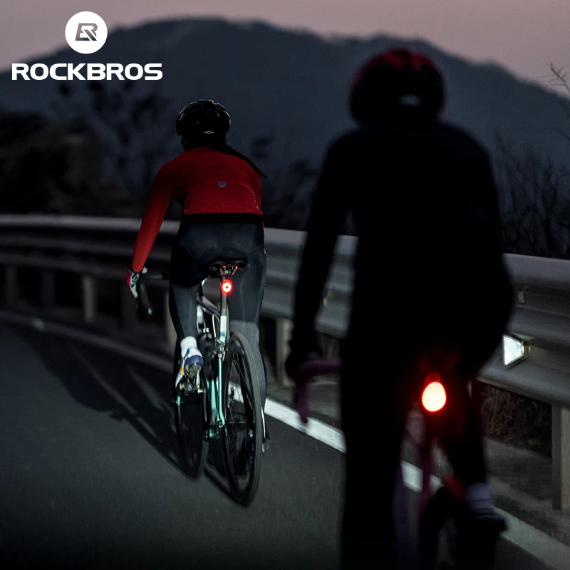 ROCKBROS-luz de bicicleta recargable tipo C, resistente al agua, 200M de alcance, linterna con luz trasera, accesorio de ciclismo