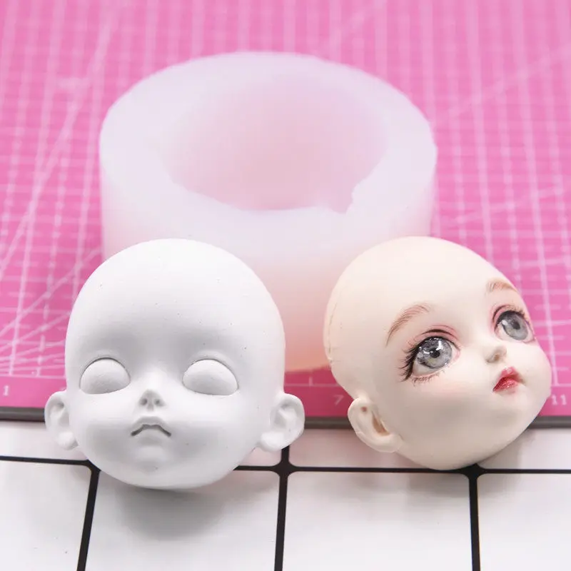 6-point Clay Face Mold Sugar Flipping Mold Handmade DIY Silicone Dropper Figurine Cartoon Character BJD Doll Face
