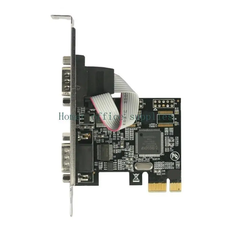 

K43B PCIe Serial Expansion Card 2 Port Industrial RS232 Converter Adapter Controller PCIE X16 Expansion Card