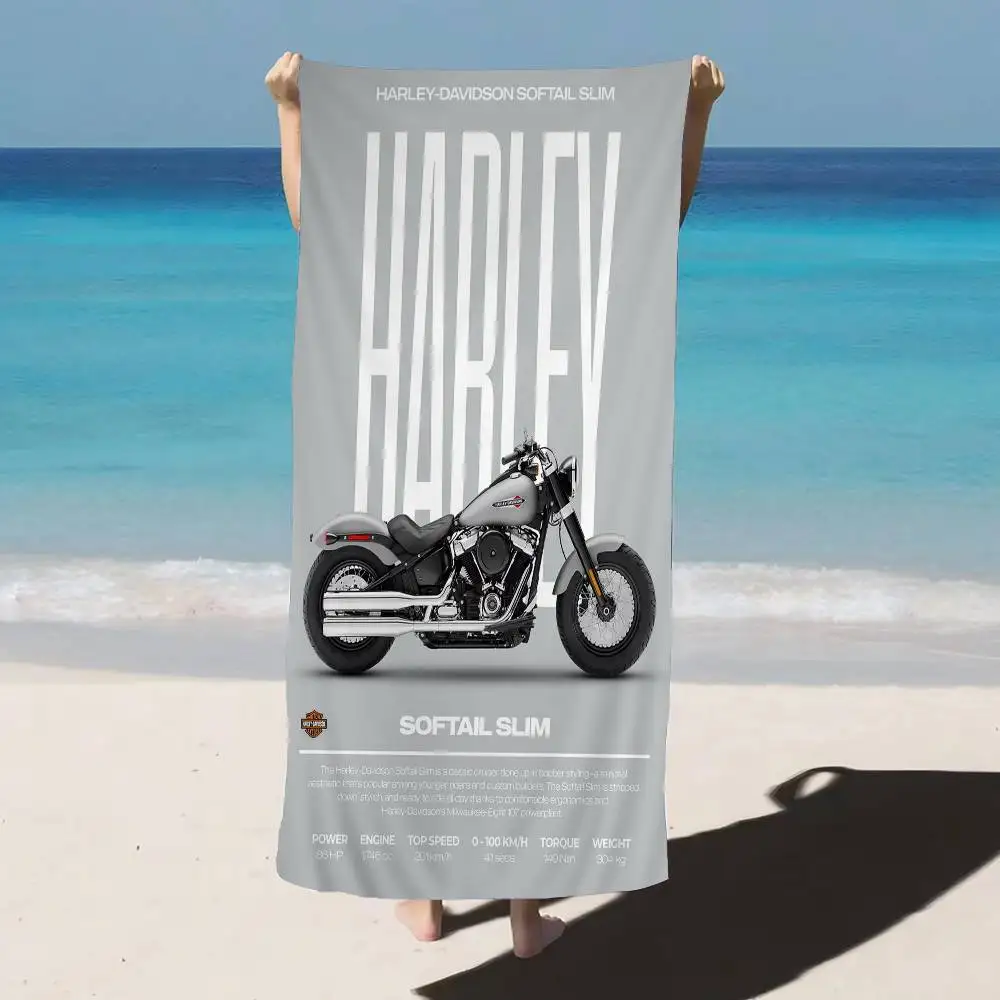 H-HarleyS LOGO Davidson Beach Towel Colorful Bath Towels For Girl Microfiber Quick Dry Custom Sand Free Beach Yoga Spa Gym Pool view 6