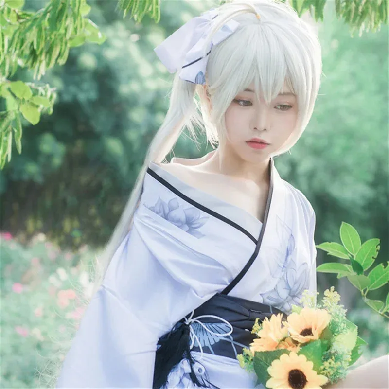 Tradizionale giapponese Yukata stampato ragazza Haori floreale Kimono vestito Anime gioco di ruolo costume abito/accappatoio/accappatoio da festa