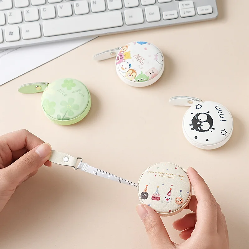 【セール中】新しいポータブルミニテープメジャー高精度多機能かわいい漫画ソフト定規ウエスト高さ体の測定